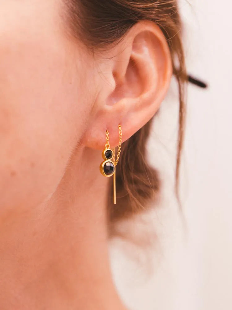 Spinel Dome Duo Threader Earrings