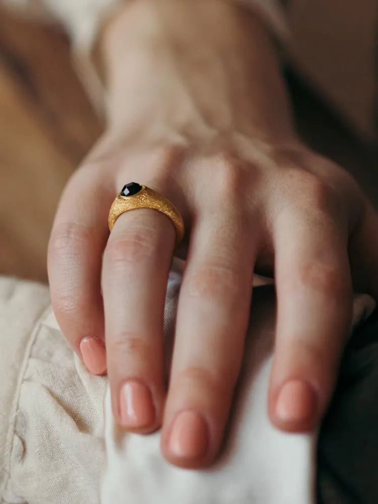 Spinel Spark Signet Ring