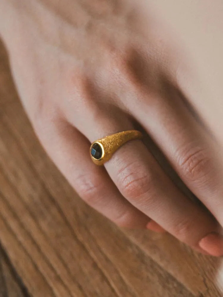 Spinel Spark Signet Ring