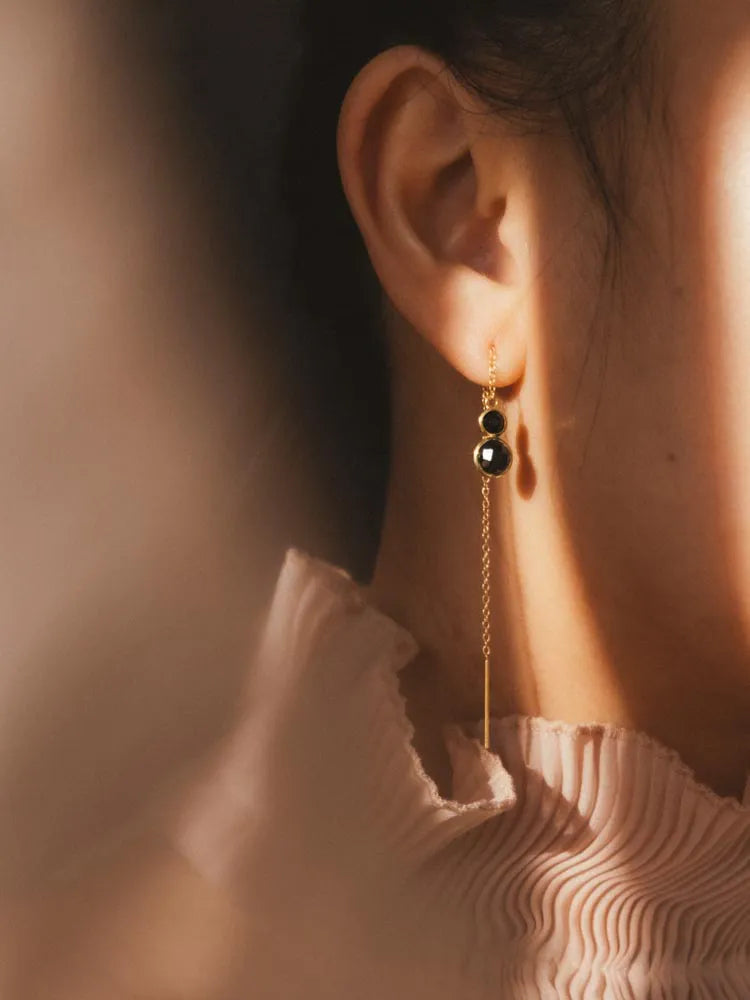 Spinel Dome Duo Threader Earrings