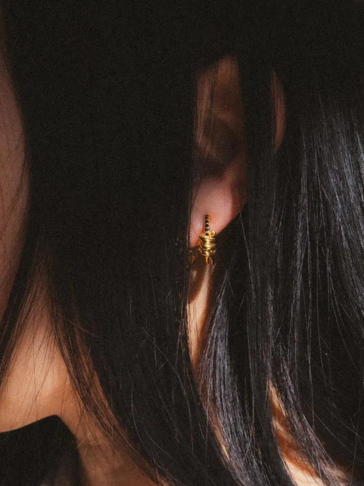 Twirl Spinel Hoop Earrings