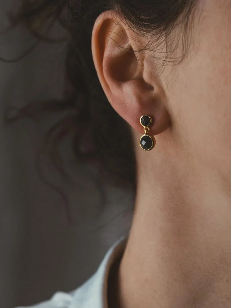 Spinel Dome Duo Drop Earrings