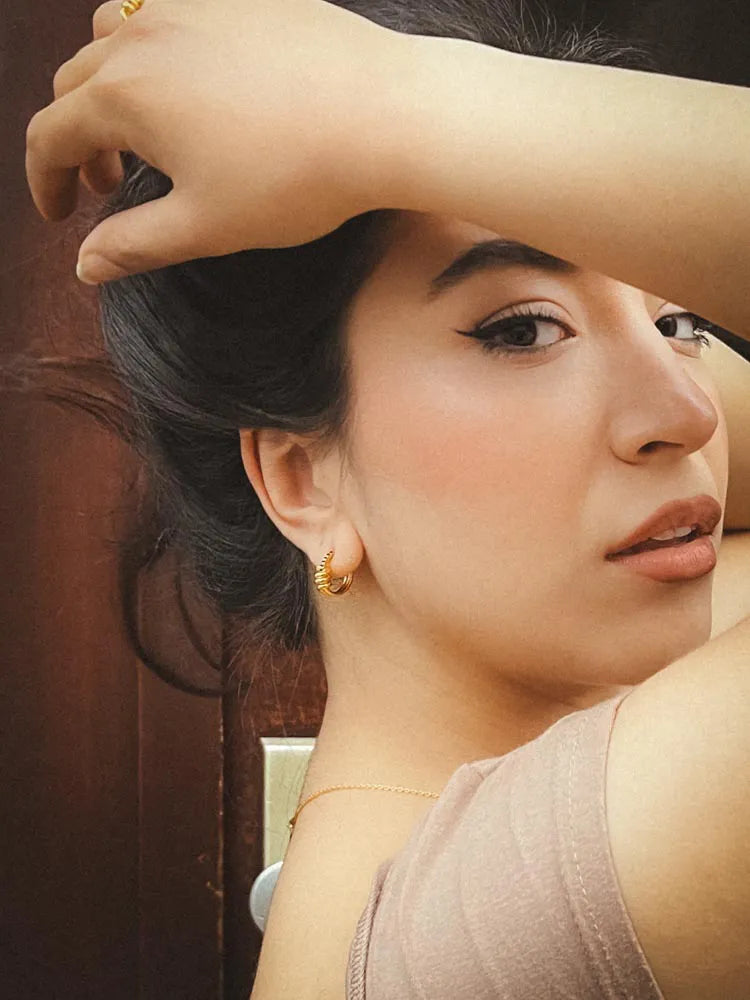 Twirl Spinel Hoop Earrings